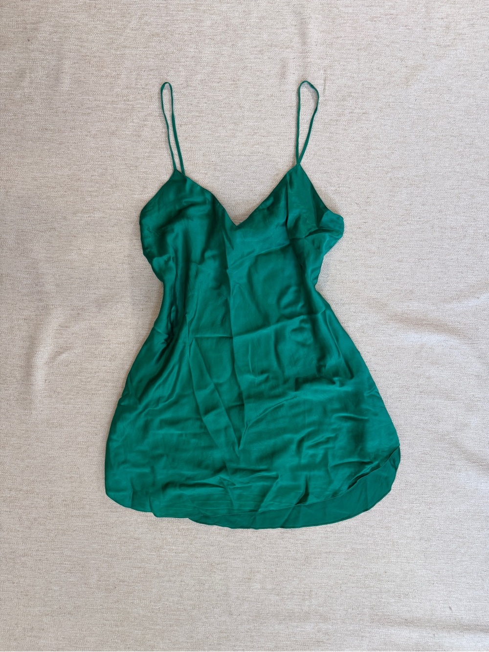 Victoria's Secret Emerald Green Slip Mini Dress